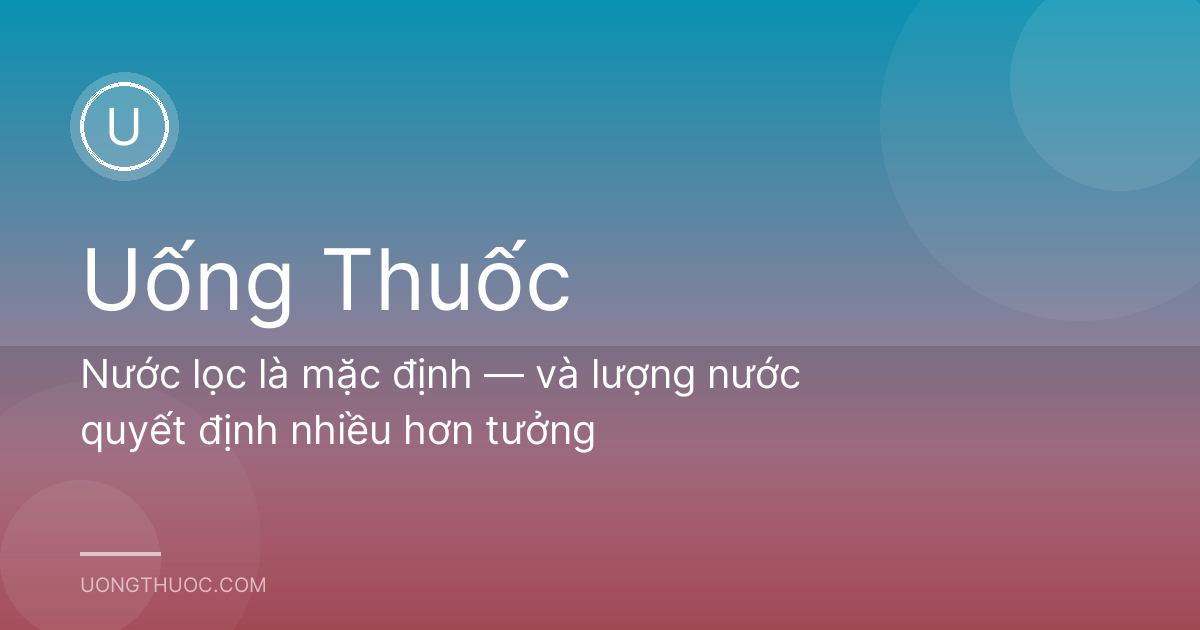 Nước lọc là mặc định — và lượng nước quyết định nhiều hơn tưởng